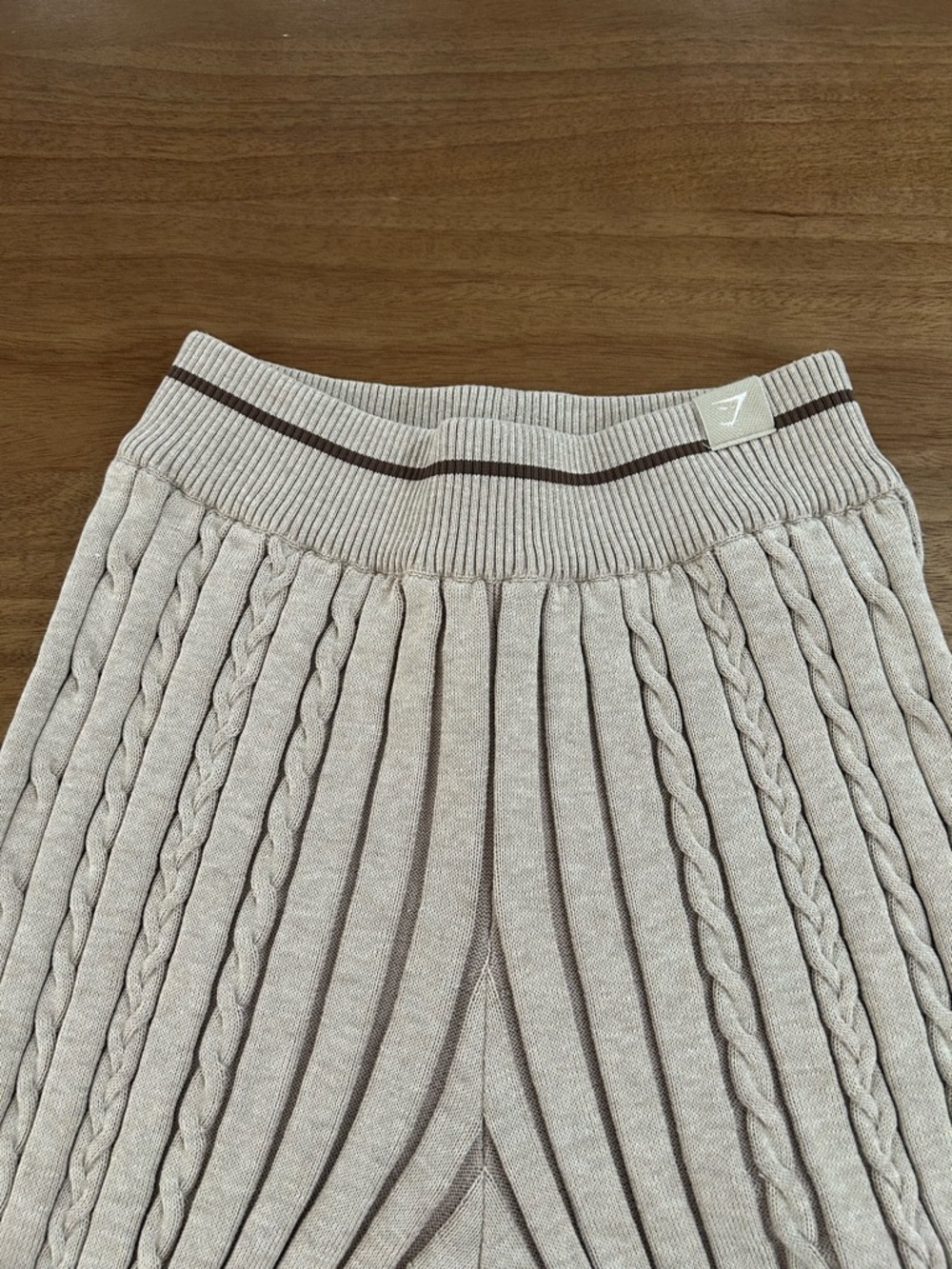 Gymshark Beige Ribbed Knit Pants - Picture 3 of 8